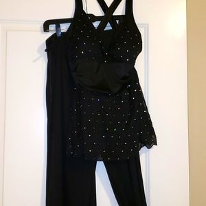 Sexy Sequined Black A Line Tank Top